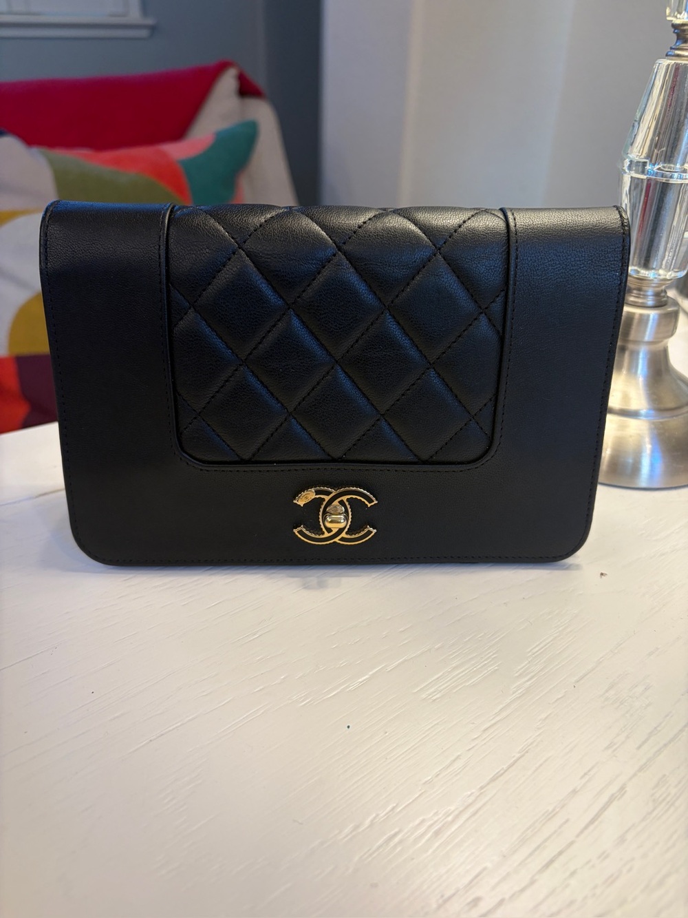 CHANEL Black Quilted WOC with GHW
